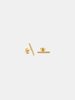 satomi kawakita long diamond bar studs - Gold - Thumbnail 3