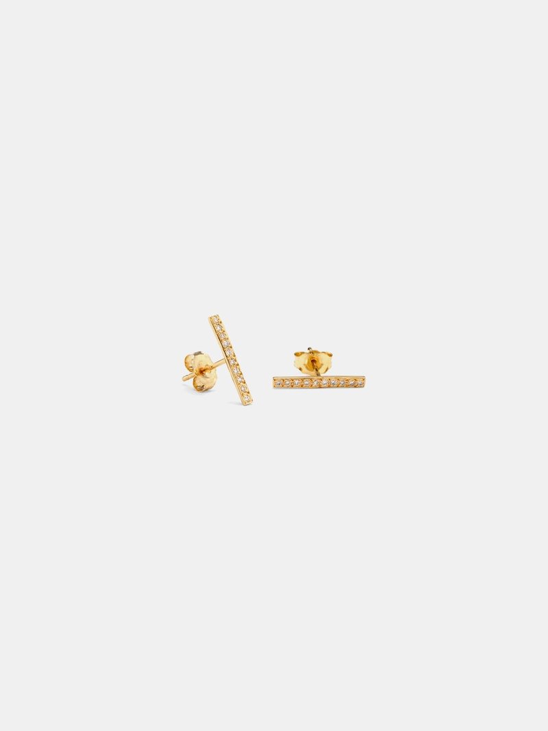 satomi kawakita long diamond bar studs - Gold