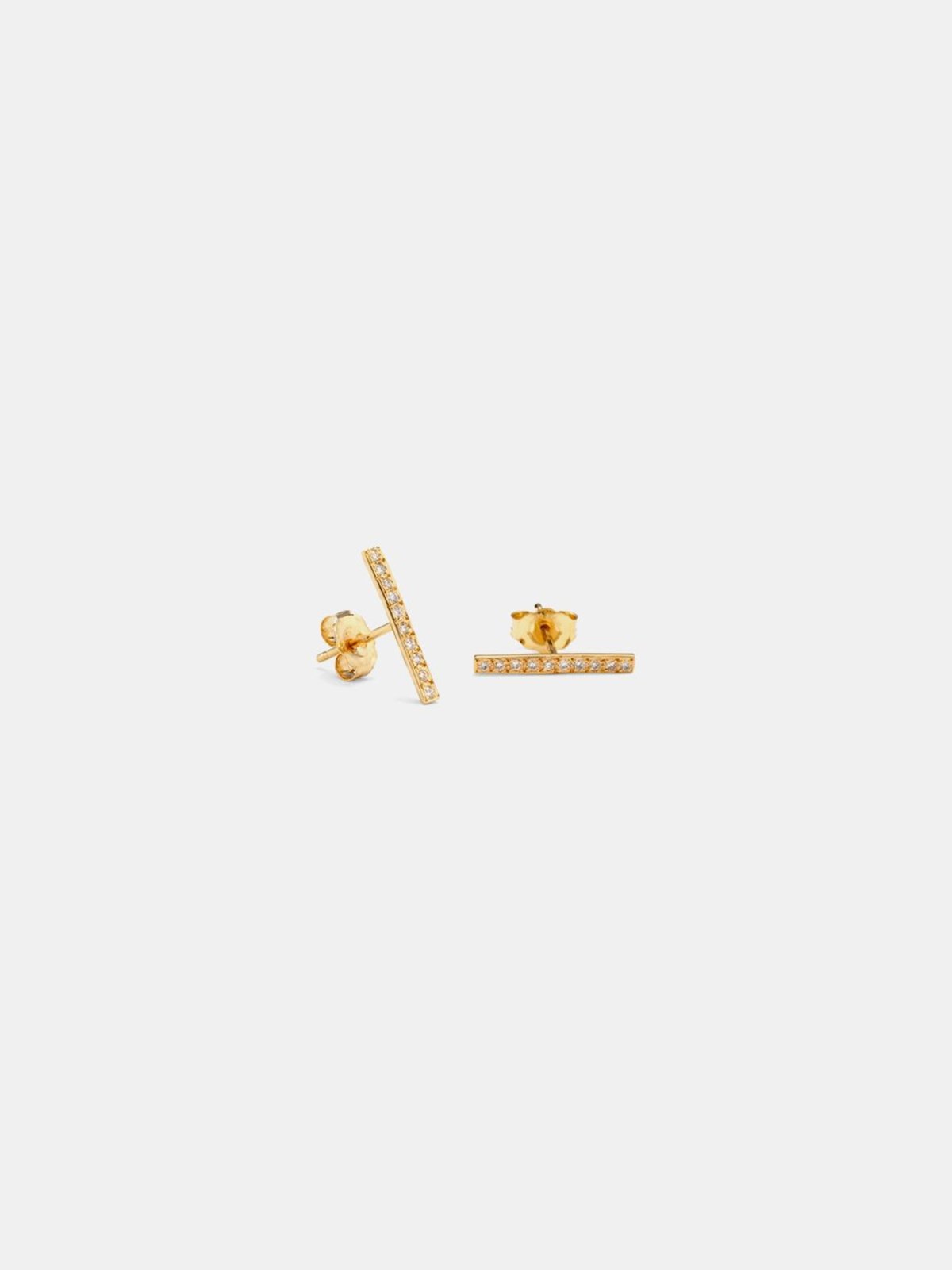 satomi kawakita long diamond bar studs - Gold - Image 3 of 4