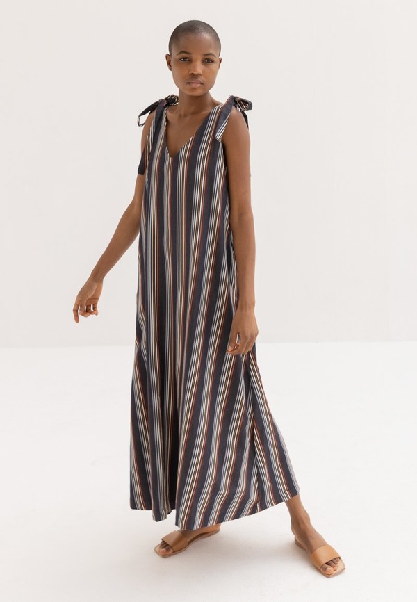 KOWTOW KNOTTED TIE DRESS - STRIPE | Garmentory KOWTOW KNOTTED TIE DRESS - STRIPE | Garmentory