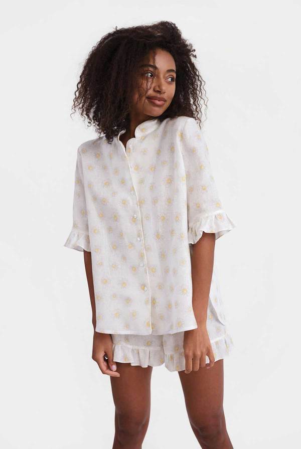 Sleeper Judas Tree Linen Lounge Suit Pink Garmentory