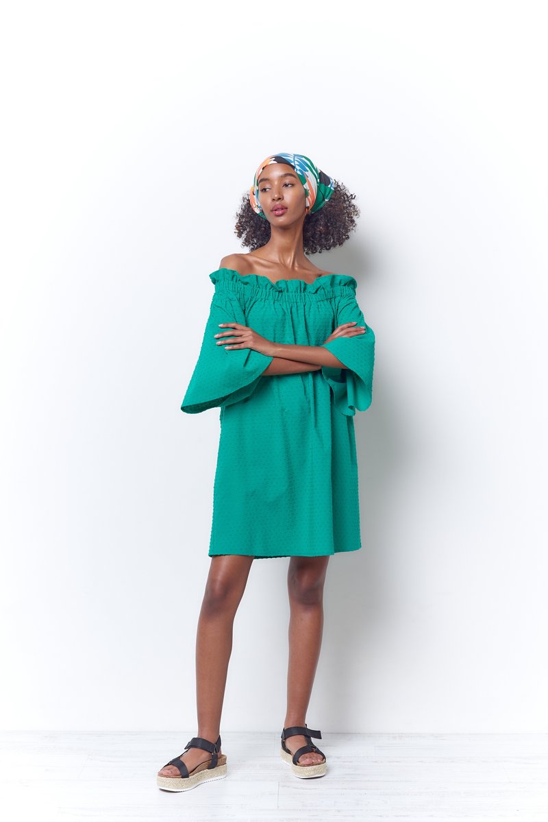 Corey Lynn Calter Mary Dress - Kelly Green Swiss Dot | Garmentory Corey Lynn Calter Mary Dress - Kelly Green Swiss Dot | Garmentory