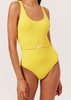 Solid and Striped Anne-Marie Belt Solid Rib One Piece - Lemon Zest - Thumbnail 1