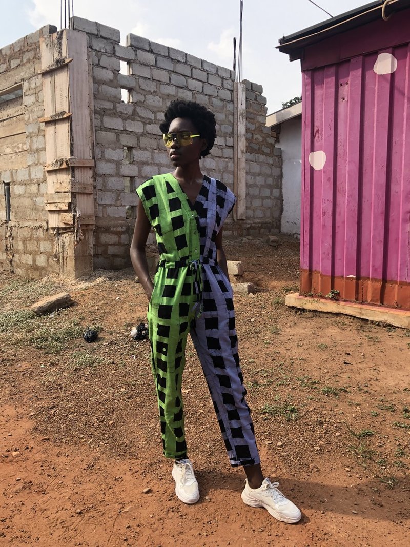 Osei-Duro Accra Jumpsuit - purple/green/Black | Garmentory