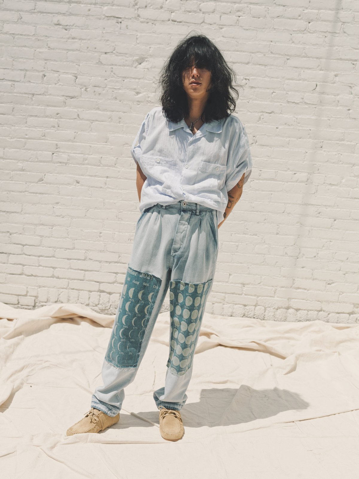 Loewe Paula's Ibiza Washed Denim - Patchwork Moon Calendar