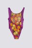 Vintage Fruity One-Piece Swimsuit - purple - Thumbnail 2