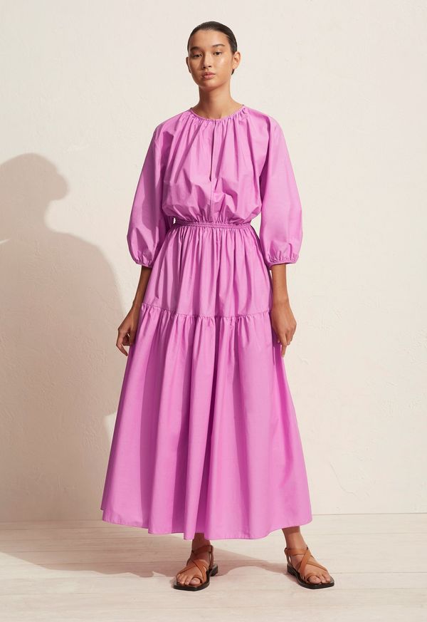 Matteau Tiered Crew Dress - Mauve | Garmentory