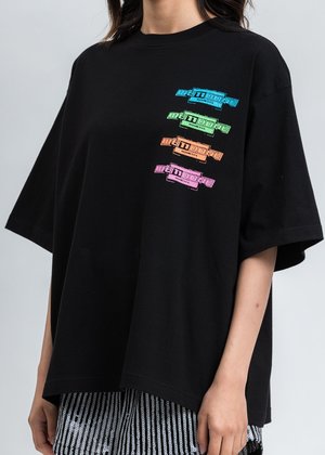 we11done Multi Color Logo T-Shirt - Black we11done Multi Color Logo T-Shirt - Black