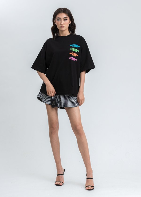 we11done Multi Color Logo T-Shirt - Black we11done Multi Color Logo T-Shirt - Black