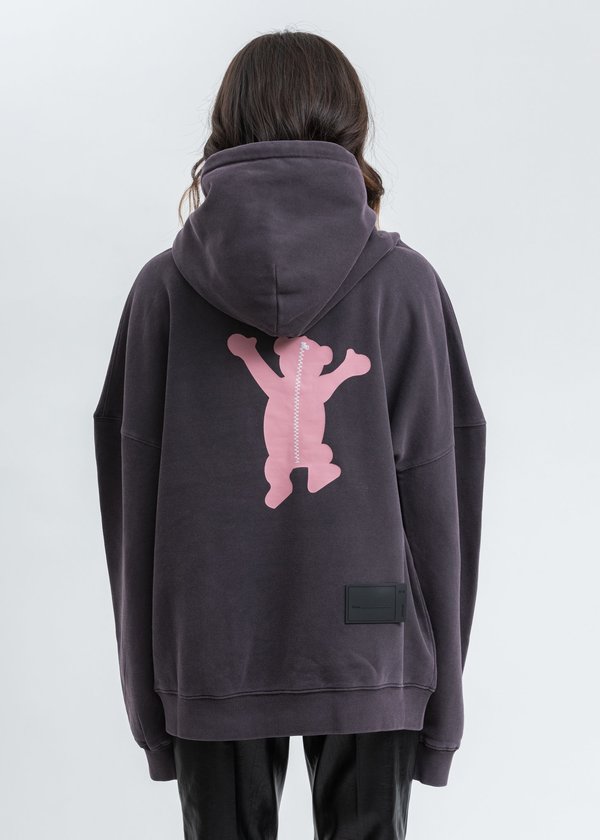 WE11DONE Teddy Hoodie sweater - Charcoal WE11DONE Teddy Hoodie sweater - Charcoal