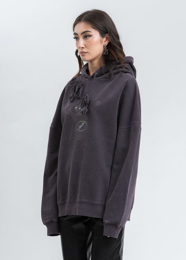 WE11DONE Teddy Hoodie sweater - Charcoal WE11DONE Teddy Hoodie sweater - Charcoal