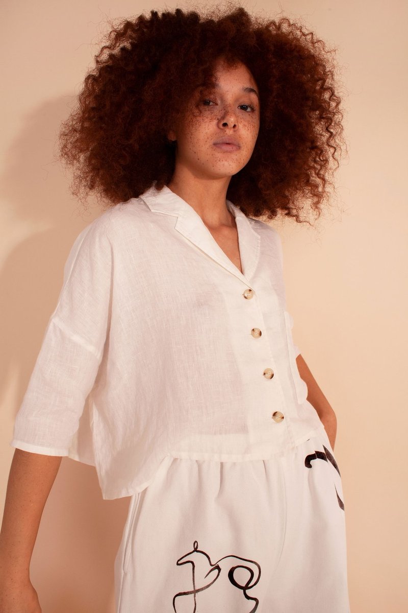 L.F.Markey Maxim Linen Shirt - white