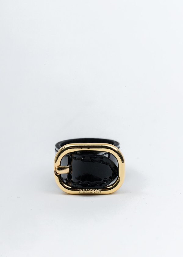 we11done Patent Mini Logo Buckle Ring - Gold we11done Patent Mini Logo Buckle Ring - Gold