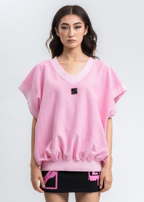 we11done Neon Metal Logo Oversize Vest - Pink we11done Neon Metal Logo Oversize Vest - Pink