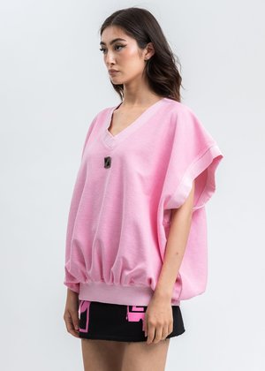 we11done Neon Metal Logo Oversize Vest - Pink we11done Neon Metal Logo Oversize Vest - Pink