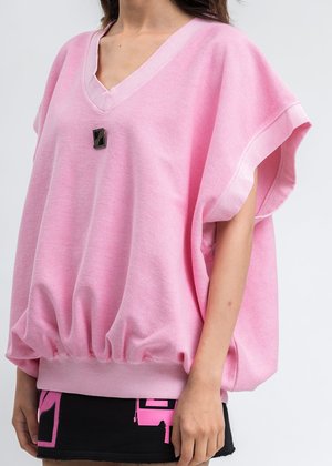 we11done Neon Metal Logo Oversize Vest - Pink we11done Neon Metal Logo Oversize Vest - Pink