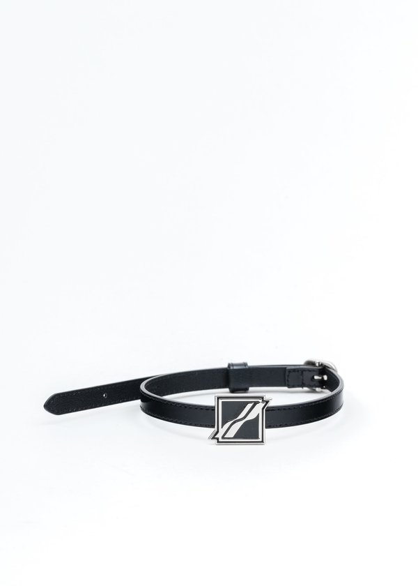we11done Patent Mini Logo Buckle Choker - Silver we11done Patent Mini Logo Buckle Choker - Silver