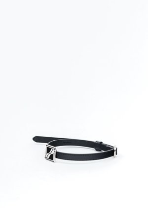 we11done Patent Mini Logo Buckle Choker - Silver we11done Patent Mini Logo Buckle Choker - Silver