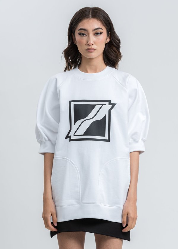 we11done Half Pocket Raglan Short Sleeve Sweater - white we11done Half Pocket Raglan Short Sleeve Sweater - white