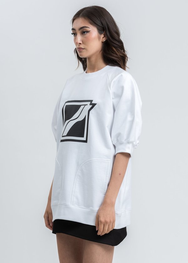 we11done Half Pocket Raglan Short Sleeve Sweater - white we11done Half Pocket Raglan Short Sleeve Sweater - white
