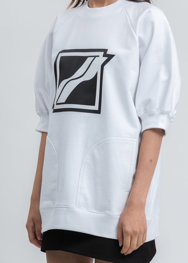 we11done Half Pocket Raglan Short Sleeve Sweater - white we11done Half Pocket Raglan Short Sleeve Sweater - white