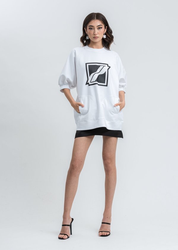 we11done Half Pocket Raglan Short Sleeve Sweater - white we11done Half Pocket Raglan Short Sleeve Sweater - white
