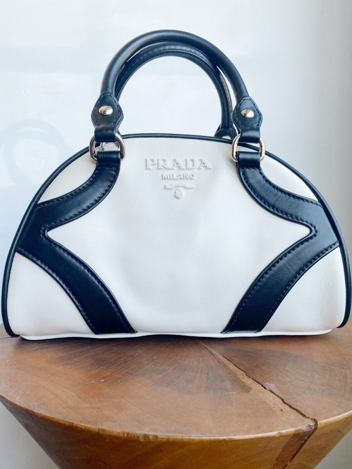 [Pre-Loved] Prada BAULETTO BOWLER BAG - White - Image 2 of 10