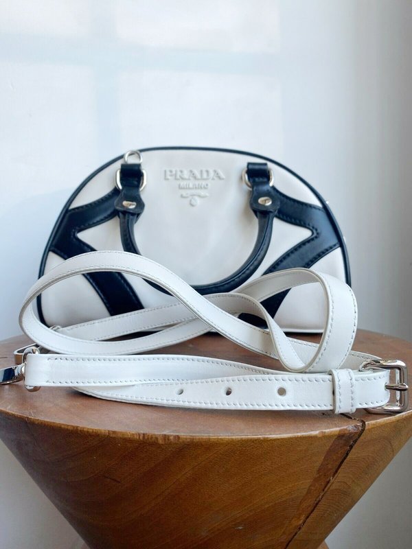 [Pre-Loved] Prada BAULETTO BOWLER BAG - White