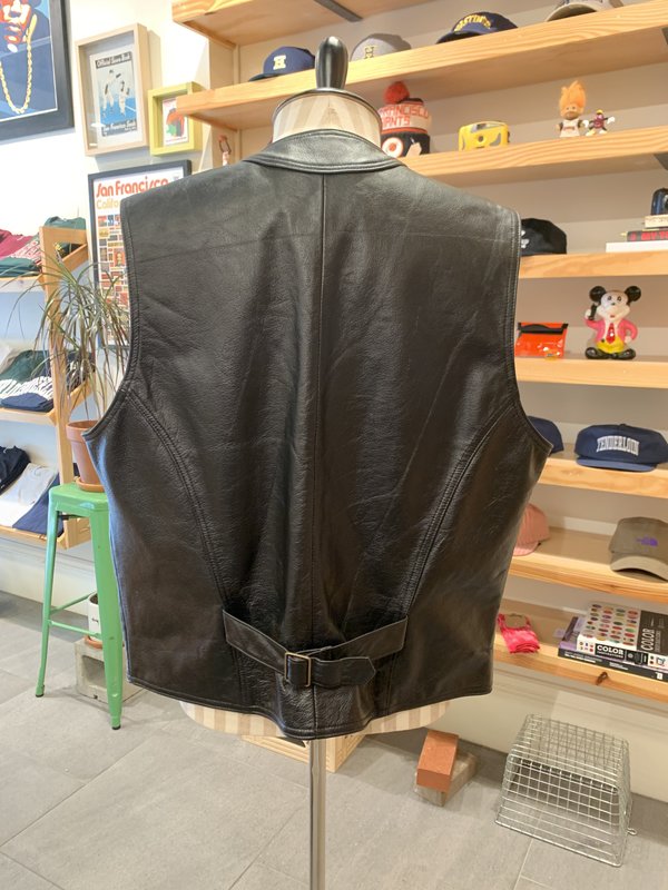 80s leather vest