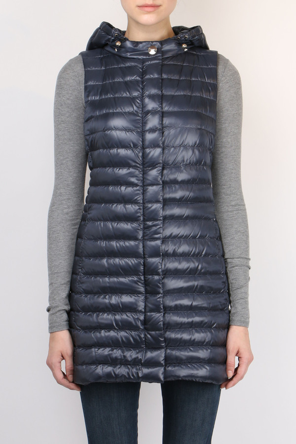 Herno Long Fitted Down Vest Midnight Garmentory