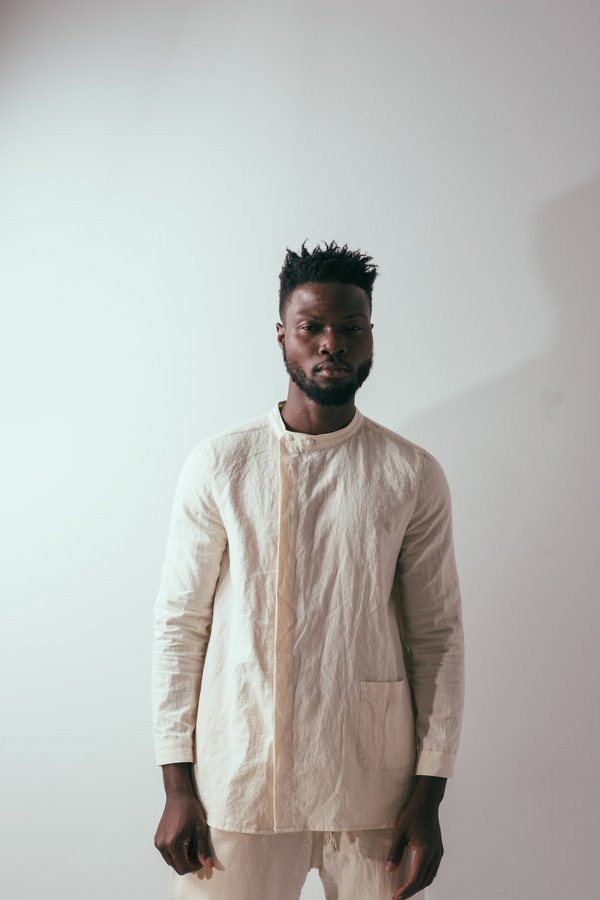 SEEKER A Sym Button Up in Indigo