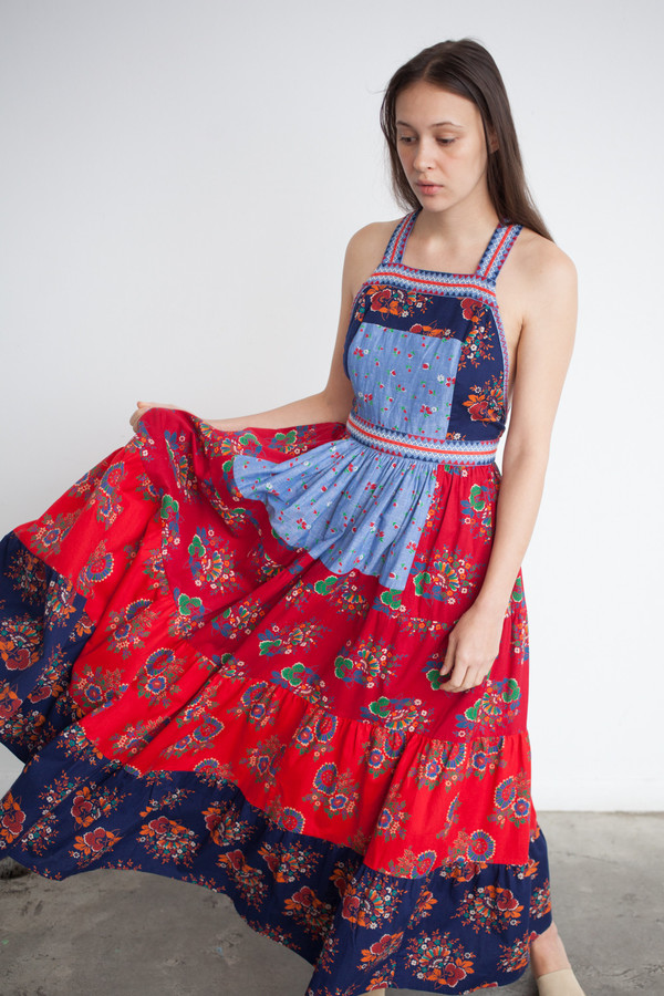 ulla johnson patchwork dress