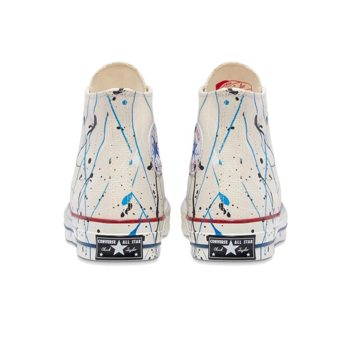 Chuck 70 Archive Paint Splatter Print HI 'Egret / Digital Blue / Egret' - Image 4 of 4
