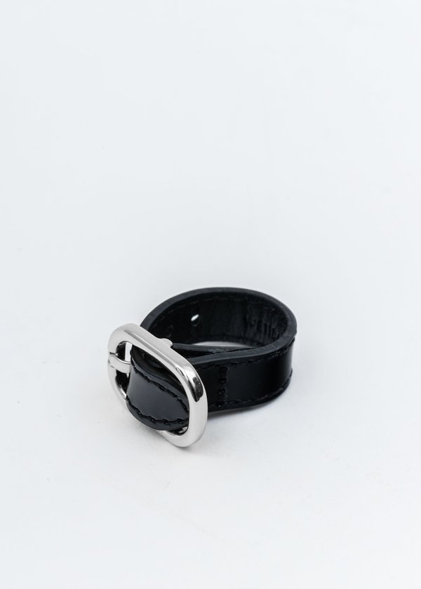 we11done Patent Mini Logo Buckle Ring - Silver we11done Patent Mini Logo Buckle Ring - Silver