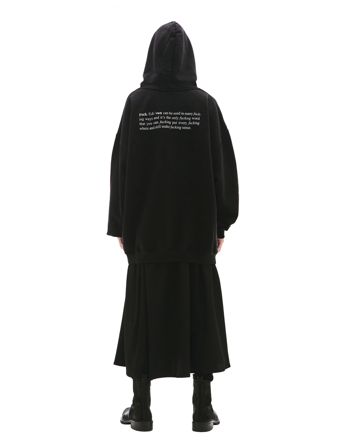 VETEMENTS Black Hoodie Fuck Verb Printed | Garmentory