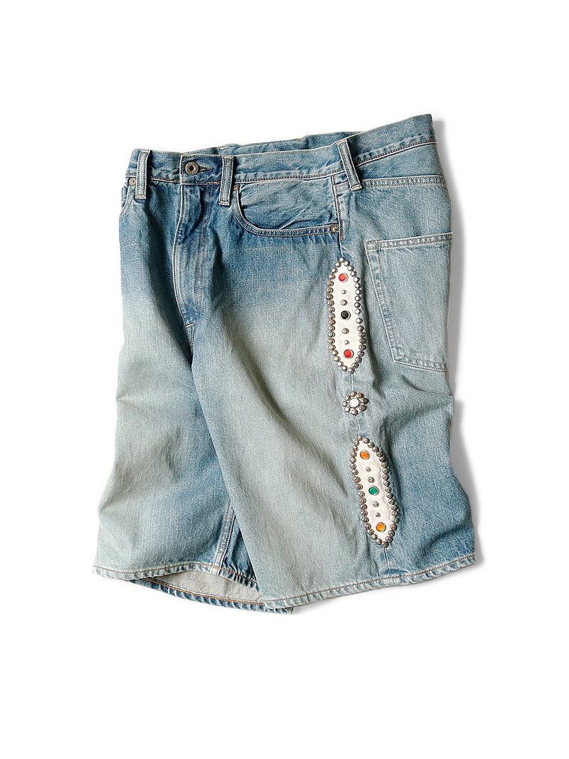 Kapital Studded Remake 14oz Denim 5P Shorts - Indigo