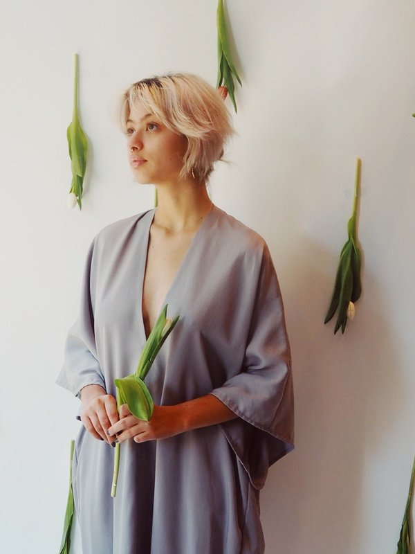 M E C L A Nina Dress Ash Tencel Garmentory