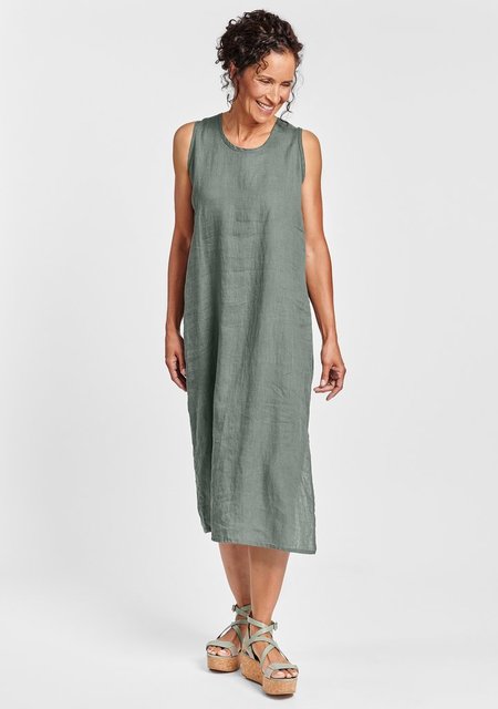 Flax Sideslit Slipster-Linen Maxi Dress 