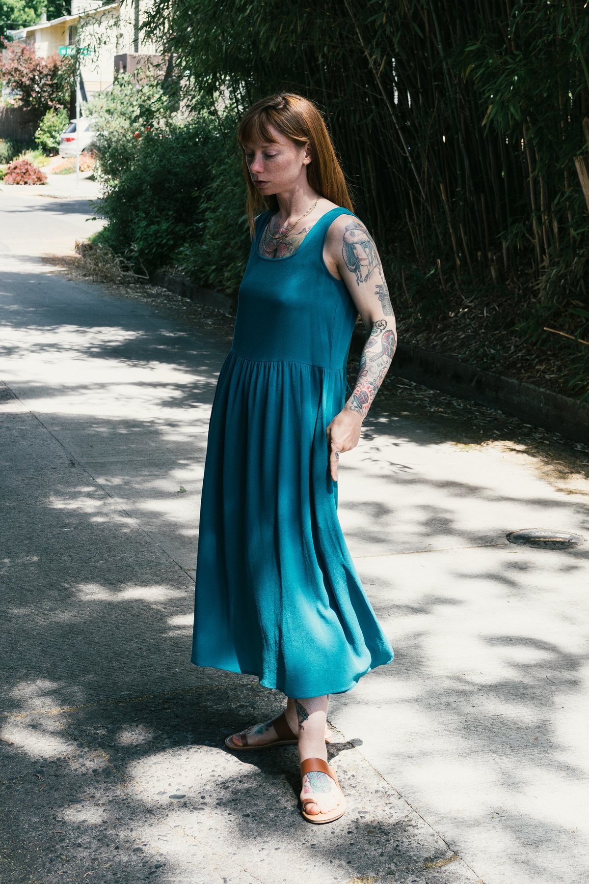 Altar Houseline Reversible Gwendolyn Dress - Vibrant Turquoise | Garmentory