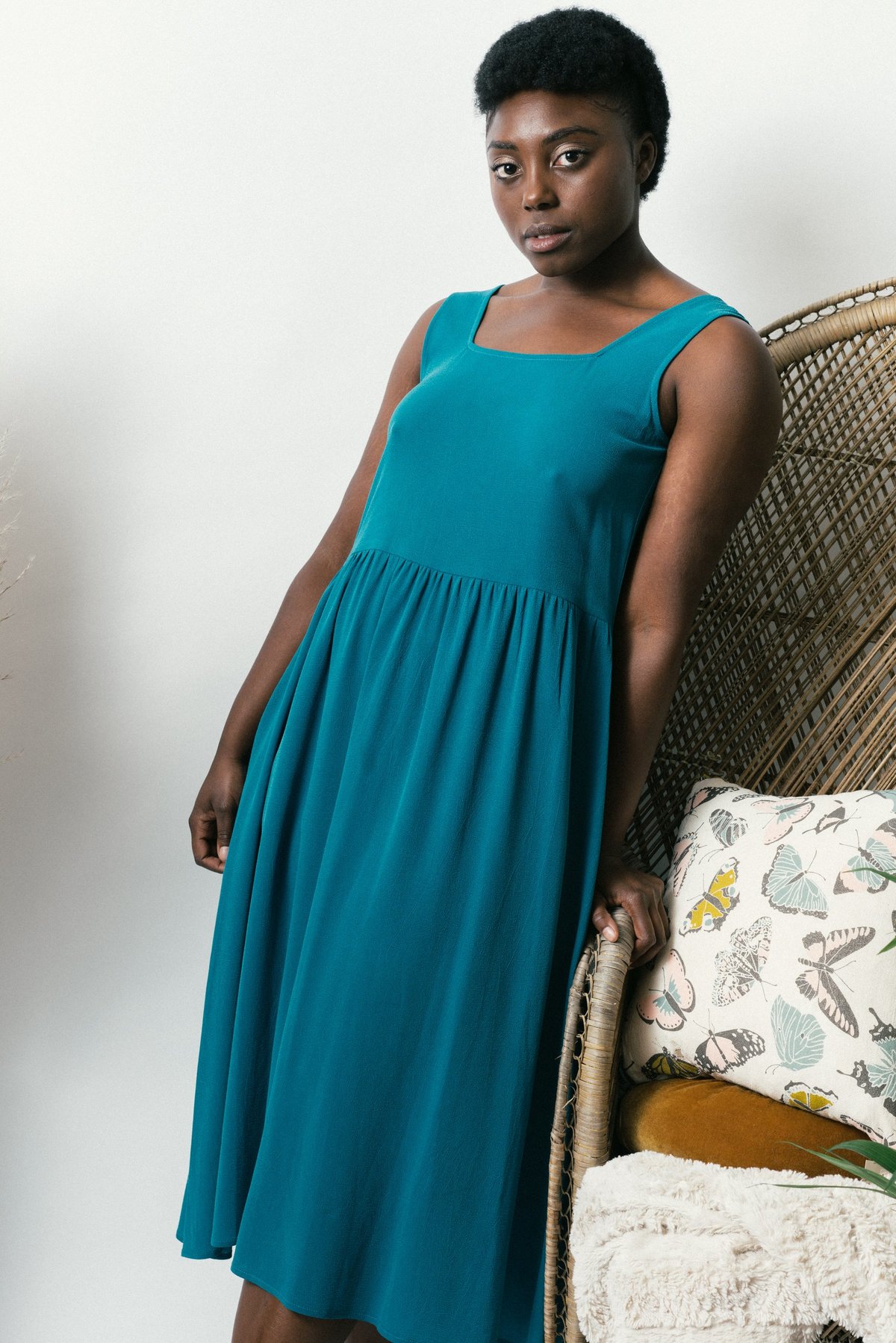 Altar Houseline Reversible Gwendolyn Dress - Vibrant Turquoise | Garmentory