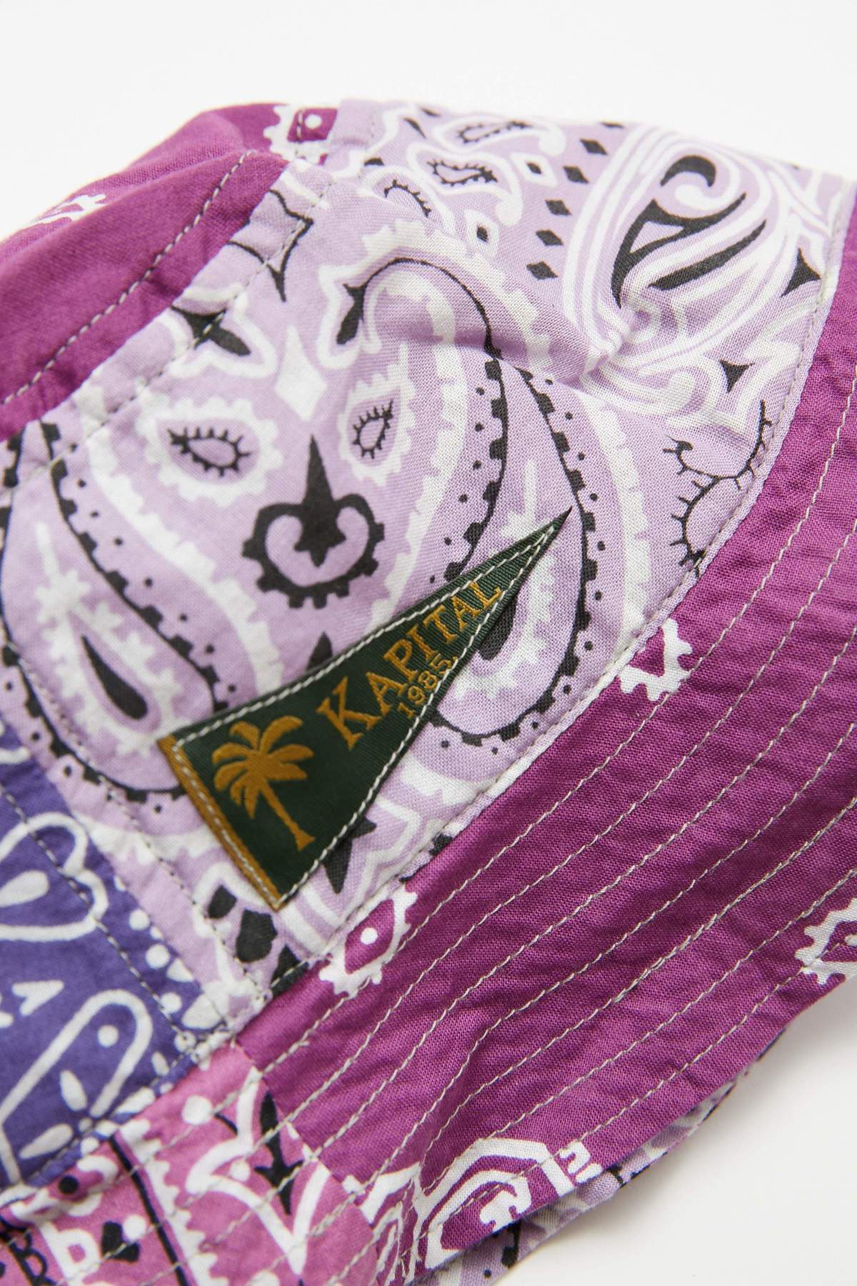 Kapital Bandana Patchwork Bucket Hat (Long Brim) cap
