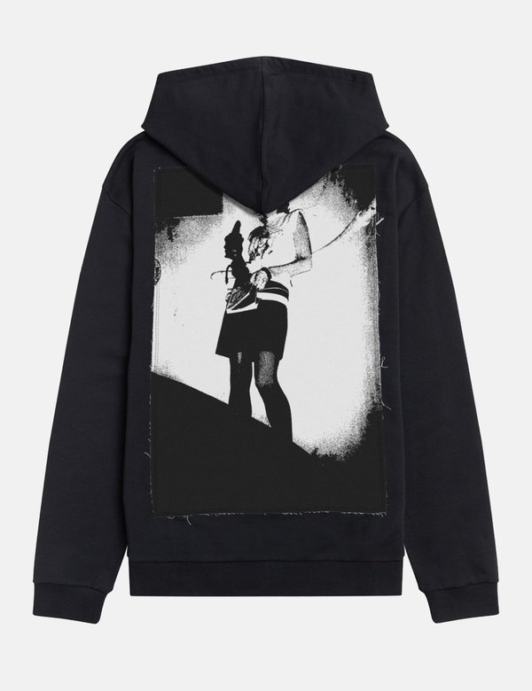 Fred Perry x Raf Simons Pin Details Printed Patch Hoodie - Black