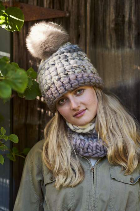 rain stripe beanie - Taupe | Garmentory
