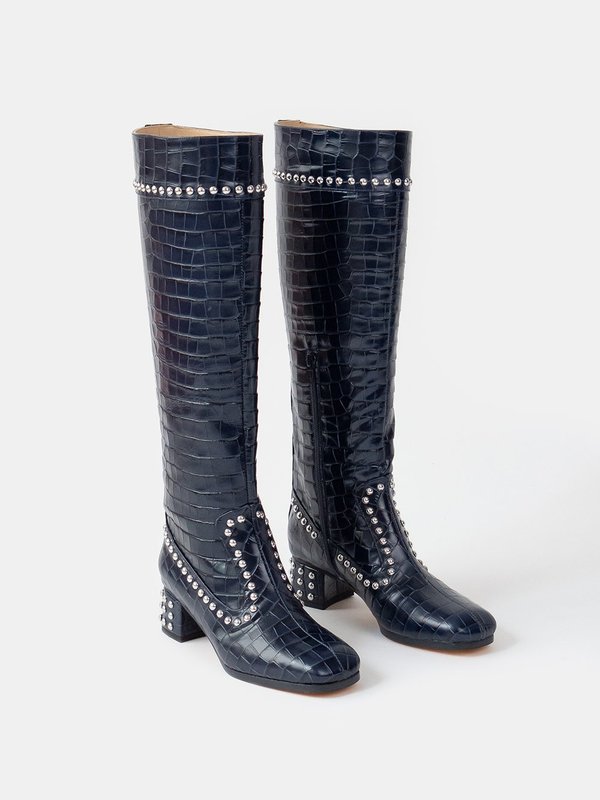 Maryam Nassir Zadeh Kiki Boot - Navy Croc Maryam Nassir Zadeh Kiki Boot - Navy Croc