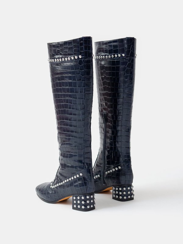 Maryam Nassir Zadeh Kiki Boot - Navy Croc Maryam Nassir Zadeh Kiki Boot - Navy Croc