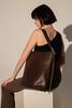 BRIE LEON Everyday Slouch Bucket Bag - Chocolate Matte Croc - Thumbnail 1