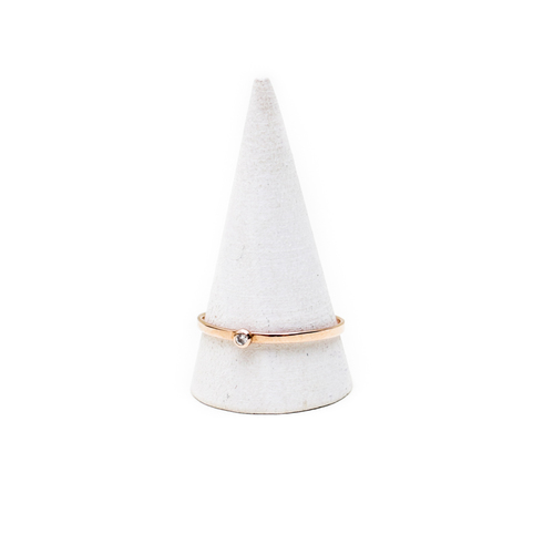 Gabriela Artigas Single White Diamond Ring in Rose Gold Gabriela Artigas Single White Diamond Ring in Rose Gold