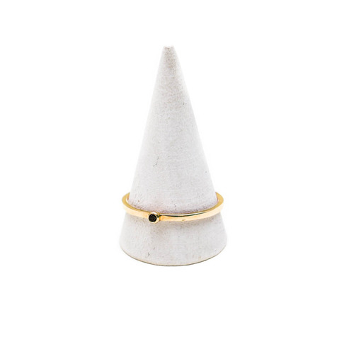 Gabriela Artigas Single Black Diamond Ring in Yellow Gold Gabriela Artigas Single Black Diamond Ring in Yellow Gold
