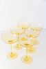 Estelle Colored Glass Coupe Glasses - Yellow - Thumbnail 1