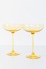 Estelle Colored Glass Coupe Glasses - Yellow - Thumbnail 2